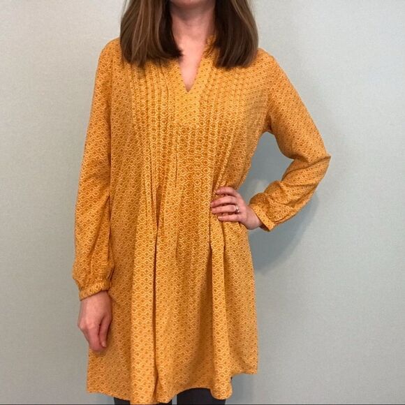 Old Navy Mustard Yellow and White Patterned Tunic Top Size Small - Picture 3 of 11